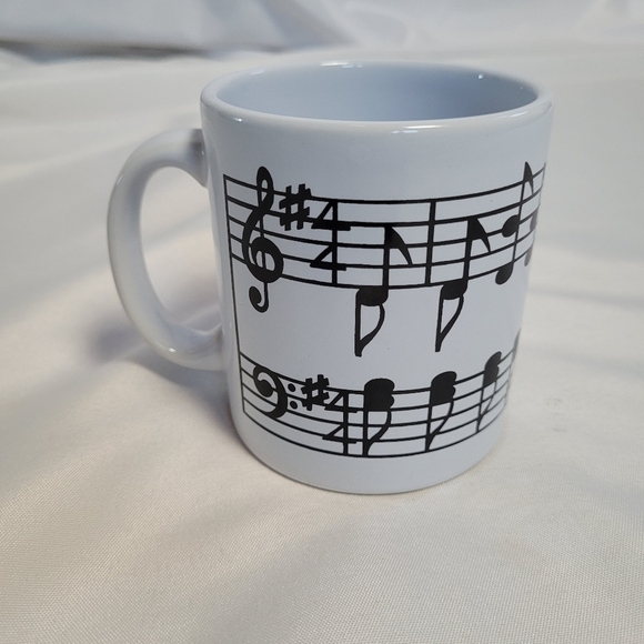 Vintage Waechtersbach Musical Notes White Coffee Mug West Germany - Picture 2 of 6